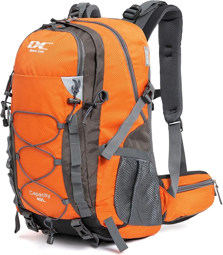 Diamond Candy Waterproof Hiking Backpack for Men and Women, Lightweight Day Pack for Travel Camping