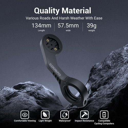CooSpo Bike Computer Out Front Mount MT5, Compatible with Garmin, Bike Computer Mount Adapter for Handlebar 25.4mm/31.8mm