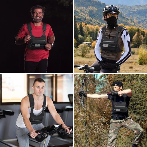 G4Free Tactical Chest Bag for Men, Quick Access Chest Rig Vest, EDC Chest Pack for Running, Hiking, Cycling (Black)