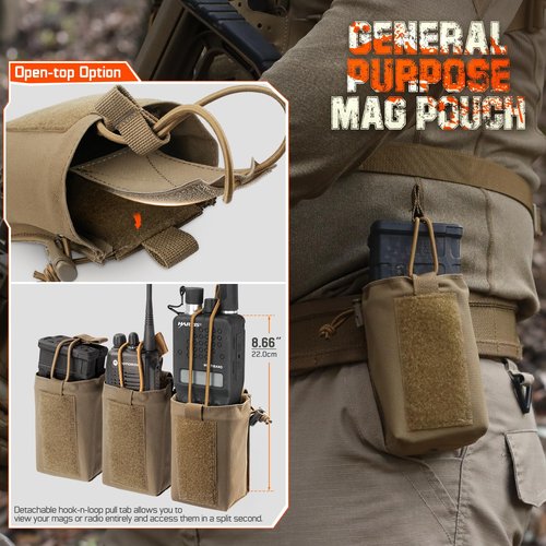 WYNEX MOLLE Double Mag Pouch, Small Tacical GP Mags Holder Compact Radio Pouches Utility EDC Pouch Organizer for Vest/Belt