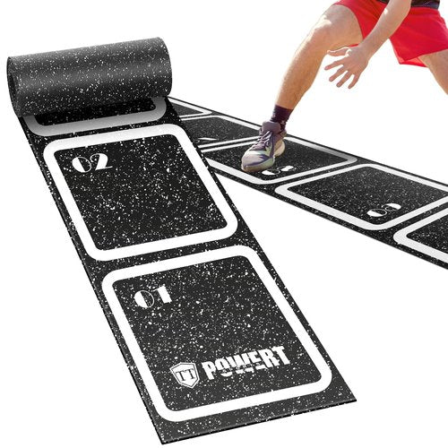 WinnerWhy Rubber Agility Ladder 15 ft Non-Slip Rubber Speed Agility Training Ladder for Soccer Football Footwork Training Equipment for Fitness Boxing Sports Quick Exercise Gym Workout
