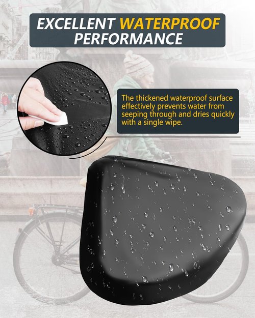 Wide Bike Seat Cover Waterproof 14"W * 11.5"L for YLG Large Seats, 2Pack Large Waterproof Bicycle Seat Cover, XXL Oversized Bike Seat Rain Cover, Sun & Dust Protector, Washable Bike Seat Cushion Cover