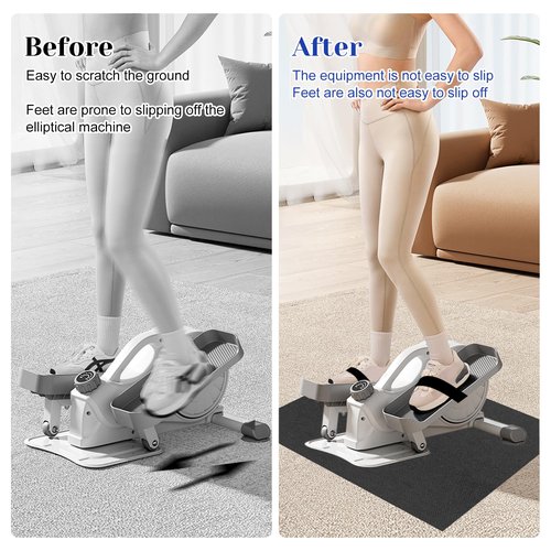 Rainmae Ellipse Leg Exerciser Machine Non-Slip Mat with Pedal Straps, Apply to Under Desk Elliptical Peddler While Sitting, for Leg Training Seated Foot Pedal Exerciser Equipment Protect Floor