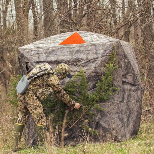 Shupakul 4 Pcs Blaze Orange Safety Panels,Waterproof Hunting Safety Blind Panels with 12 Buttons & Storage Bag,Portable Blind Cover for Ground Blind Tree Stand