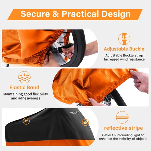 BLEJOY Bike Cover Waterproof Outdoor - Bicycle Covers for 1 or 2 Bikes - 420D Heavy Duty Rain Sun UV Dust Wind Proof Cover for Electric Mountain Road Bike