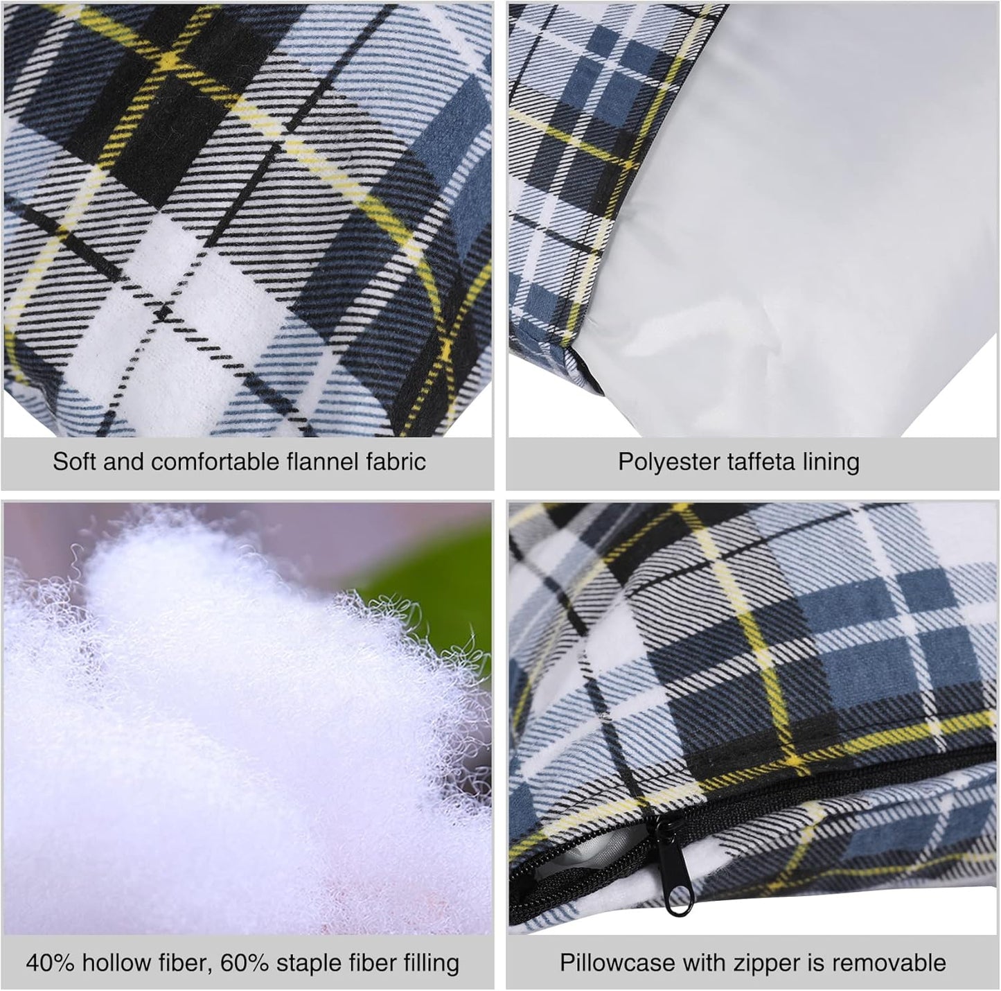 REDCAMP Small Camping Pillow Lightweight and Compressible, Flannel Travel Pillow with Removable Pillow Cover, 2 Pack