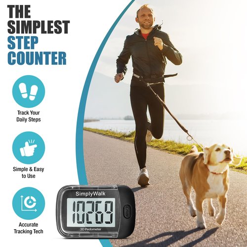 Simple Pedometer for Walking, Step Counter with Large Display, for Women Men Kids Seniors