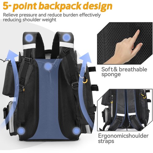 LASUK Fishing Tackle Backpack - Lightweight Outdoor Tackle Storage Bag - Water-Resistant Fishing Storage Fishing Gear and Equipment