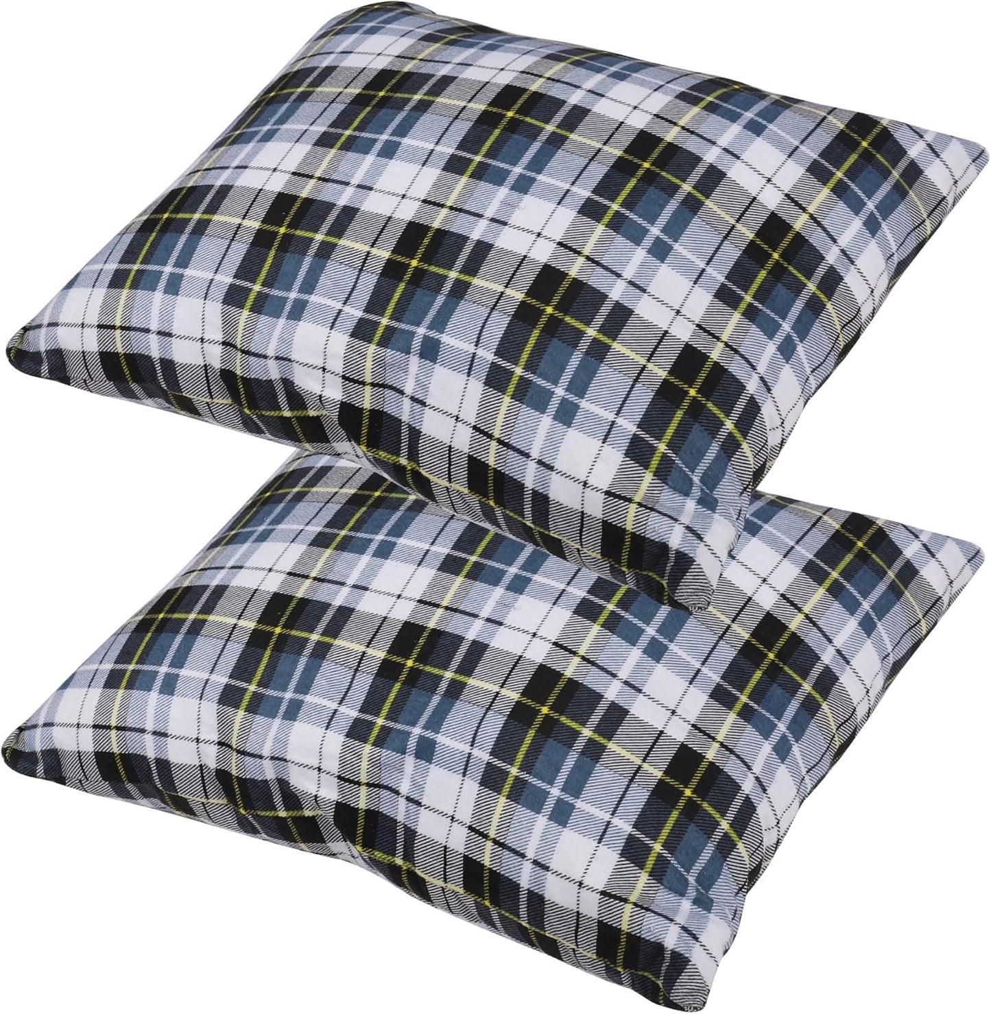 REDCAMP Small Camping Pillow Lightweight and Compressible, Flannel Travel Pillow with Removable Pillow Cover, 2 Pack