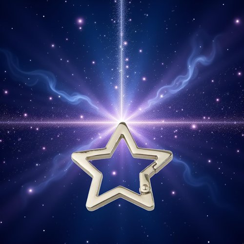 Silver Star Shaped Stainless Steel Keychain Clip Carabiners Snap Hook Holder Star Carabiners Hook Clip Key Holder Carabiner Clip for Keys and Wallet with Key Chain Rings,Accessory,Keyrings and Charms