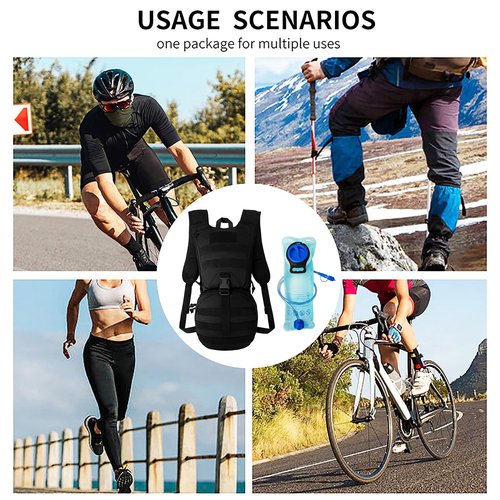 Tactical Molle Hydration Backpack Pack, Military Insulated Water Backpack with 3L Water Bladder for Hiking Running Biking Cycling Black