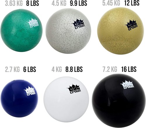Crown Sporting Goods Shot Put - Cast Iron Shot Put Ball- Shotput Weights 2.72kg to 7.26kg (6lb to 16lb) - Great for Outdoor Track & Field Equipment