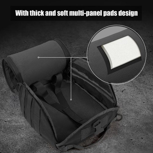 FRTKK Tactical Helmet Bag Pack, Military Molle Pouch Multi-Purpose Carrying Storage Bag Include USA Flag Patch and 2 PCS Molle Straps for Sports Hunting Shooting Combat Helmets (Black)