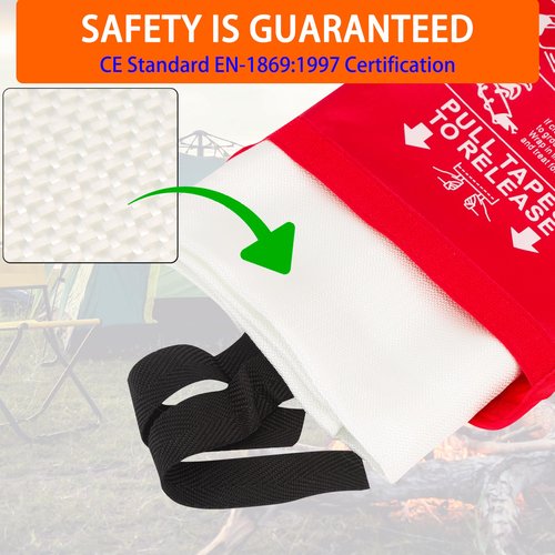FATOK Kitchen Fire Blanket for Home Safety 2 Pack Emergency Fire Suppression Blankets for Kitchen, 40” x 40” Fiberglass Fire Blankets (2-Pack)