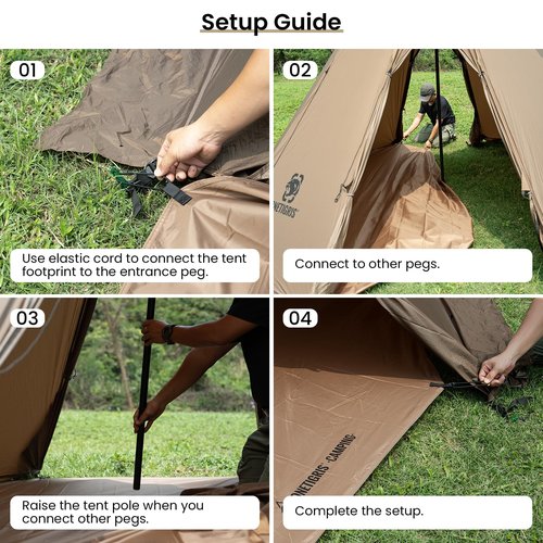 OneTigris Rock Fortress 6 Person Footprint, Ten-Sided Tent Groundsheet 5000mm Waterproof Ratings