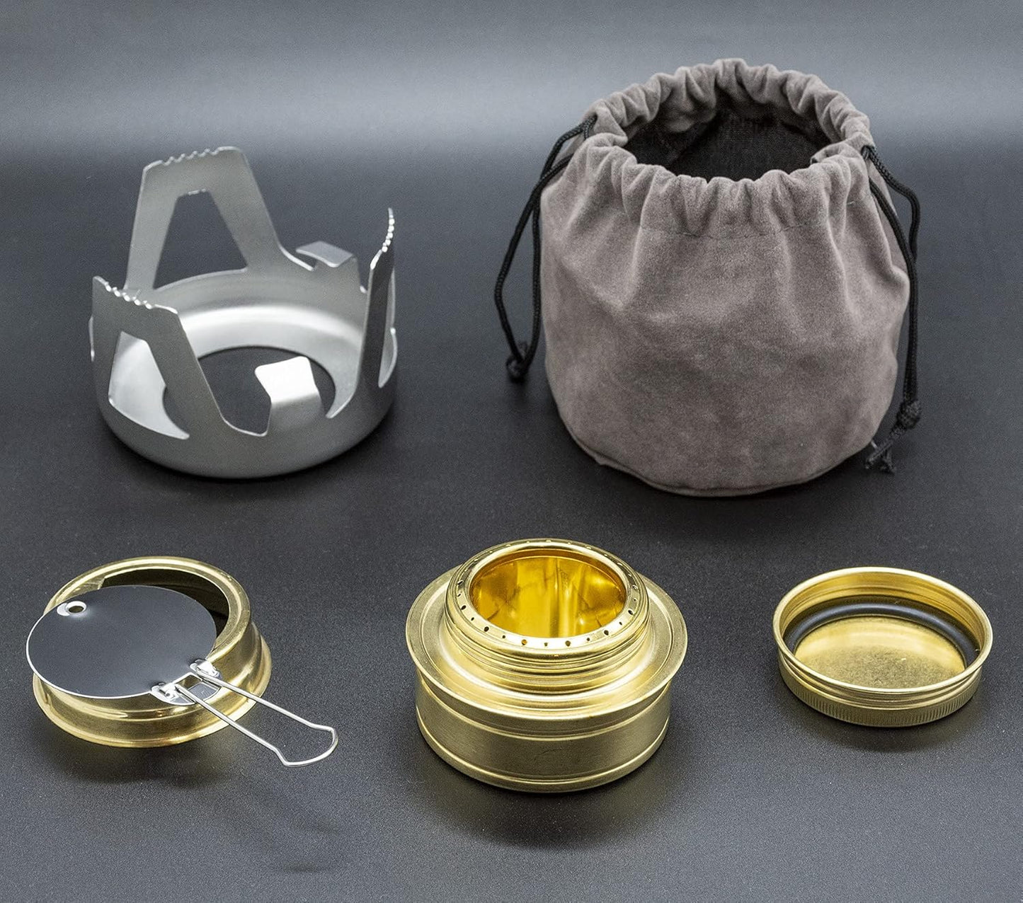 Outdoor Mini Portable Alcohol Stove Burner for Backpacking Hiking Camping Survival - Gray