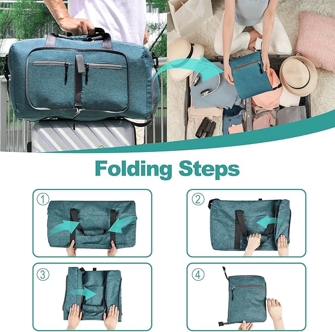Dimayar 115L Travel Duffle Bag for Men Women - Foldable Duffel Bag with Shoes Compartment - Overnight Bags Waterproof & Tear Resistant(Green)