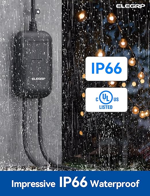 ELEGRP PQR20 Outdoor Smart Plug Waterproof IP66, WiFi Plug with 2 Individually Sockets, Compatible with Alexa & Google Assistant, Smart Outdoor Outlet for String Lights, UL Certified, 2 Pack, Black