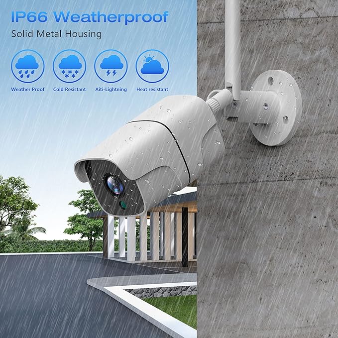 Wireless Security Camera System with 8CH 4K NVR (500GB HDD Pre-Installed) & 4X 2MP Night Vision WiFi Cameras - Expandable to 8 Cameras, Indoor/Outdoor Security, Motion Alerts, H.265+