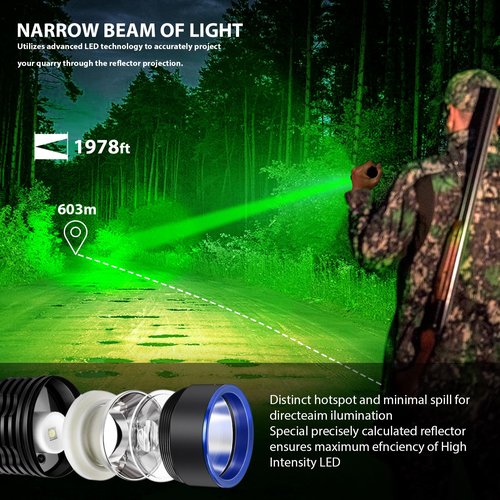 SAOPRKLER Stalker-Z2 Green Light for Hunting Flashlight Predator Light Kit,Spotlight Torch for Hog Hunting Accessories,Boar,Coyote Hunt Gear,Hunter Gift for Mens