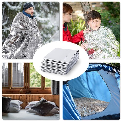 TLITLIING 4 Pack Emergency Mylar Blanket, Space Survival Kit - Perfect for Outdoors, Hiking, Camping - 82" x 51"
