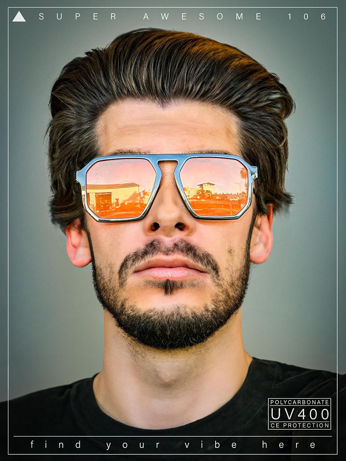 SA106 Mens Octagon Geometric Plastic Racer Mob Pilots Sunglasses