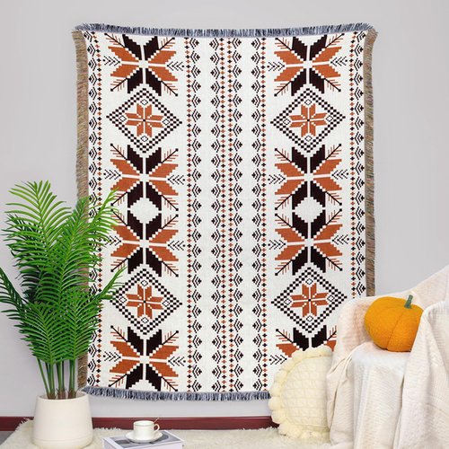 Samboo Mexican Blankets Western Home Decor, Native American Indian Woven Out Throw Blankets for Couch, Bed, Camping, Soft Lightweight Durable, for Outdoor Picnic Beach, Machine Washable, 50 x71inches
