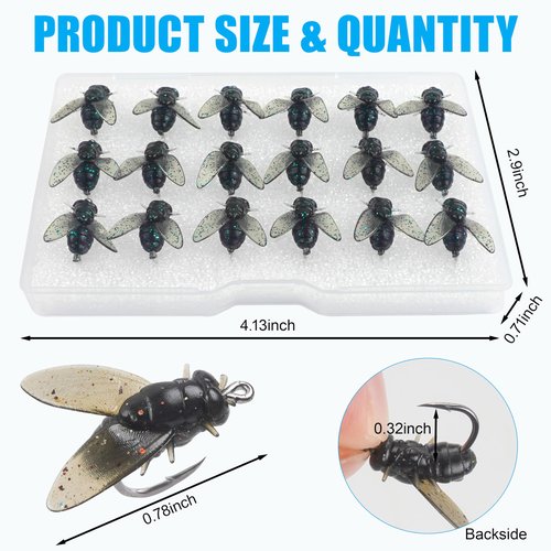 Bionic Fly Fishing Bait, 18/36pcs Fly Fishing Flies Lures Kit Trout Jigs Swimbait Dry Flies Trout Panfish Lures Freshwater Saltwater Flies Fly Fishing Hook Artificial Soft Bait