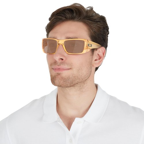 Oakley Men's OO9096 Fuel Cell Rectangular Sunglasses, Matte Transparent Light Curry/Prizm Tungsten, 60 mm