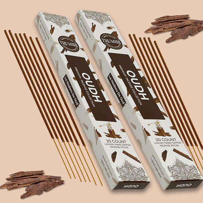 Oud Incense Sticks - Agarwood - Total 40 Insence-Sticks - Dual Pack of 20 Insense - Inciensos - Inscents - Natural Non Toxic Ingredients - Incents - Incence - Inscense - Insents
