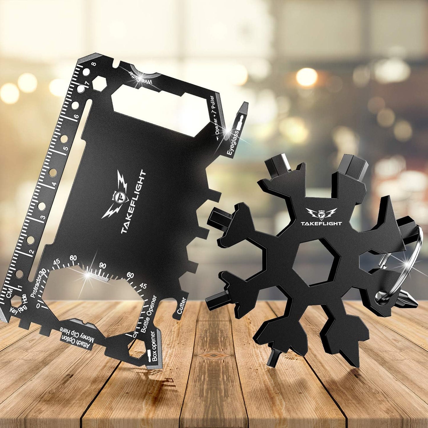Valentines Day Gift For Him, TF TakeFlight Tactical EDC Credit Card Multitool Gifts Set, Ultimate Multi Tool Pocket Gadgets for Men, Snowflake Screwdriver, Wallet Survival Gear, Durable TactileCard