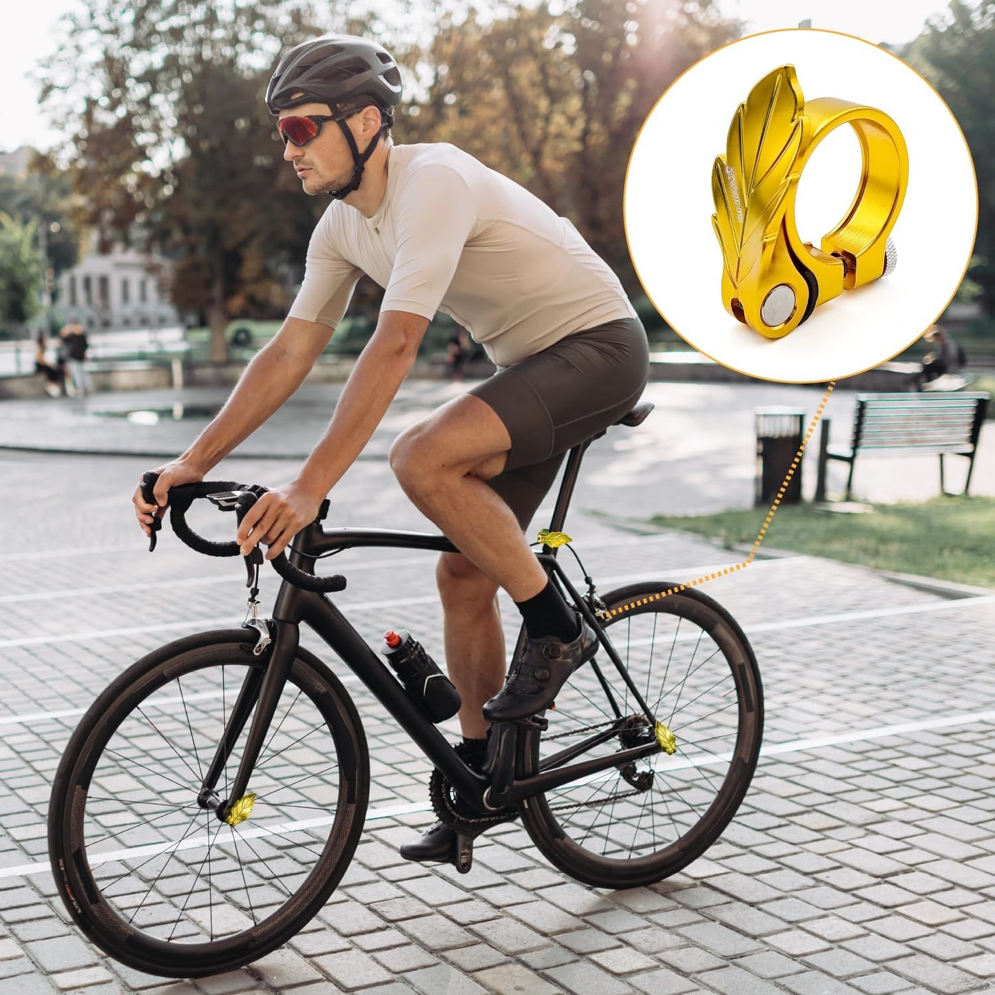 ONIPAX Bike Leaf Seatpost Quick Release Clamp Collar Aluminum Alloy 32mm/35mm