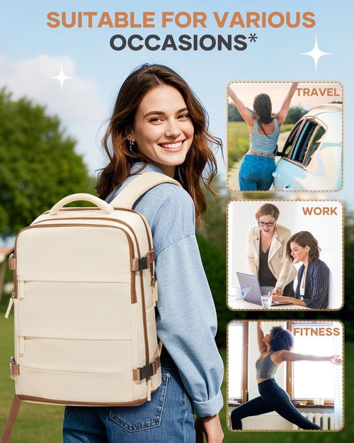 coofay Travel Backpack Carry on Flight Approved Mochila De Viaje Personal Item Travel Bag Backpacks for Travel Backpacks for Men Women Carry on Backpack for Airplanes 18x14x8 Inches Travel Bag