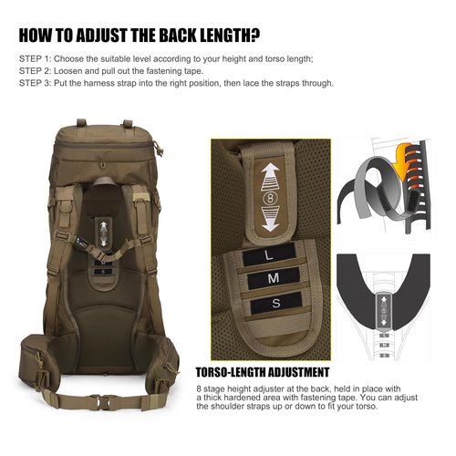 Mardingtop 70L Internal Frame Backpack for Camping,Hiking,Travel,Tactical Backpack with Rain Cover