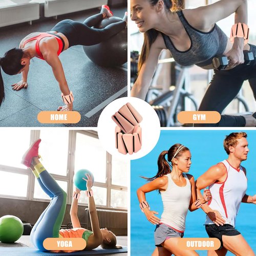 Wrist Ankle Weights for Women Men, Adjustable Silicone Pilates Weighted Bracelet Set of 2 (1lb Each), Wearable Arm & Leg Weights for Home Gym Workout, Yoga, Pilates, Barre,Strength Training