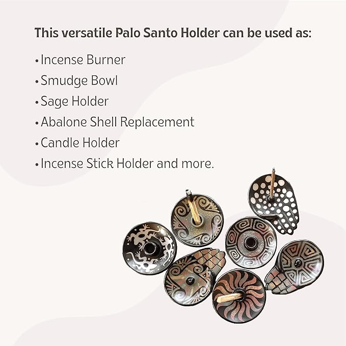 Luna Sundara Authentic Peru Pottery Palo Santo Stick Holder and Incense Holder Includes 5 Palo Santo Sticks Handmade Ceramic Smudge Bowl Sage Holder Palo Santo Holder (Apricot)