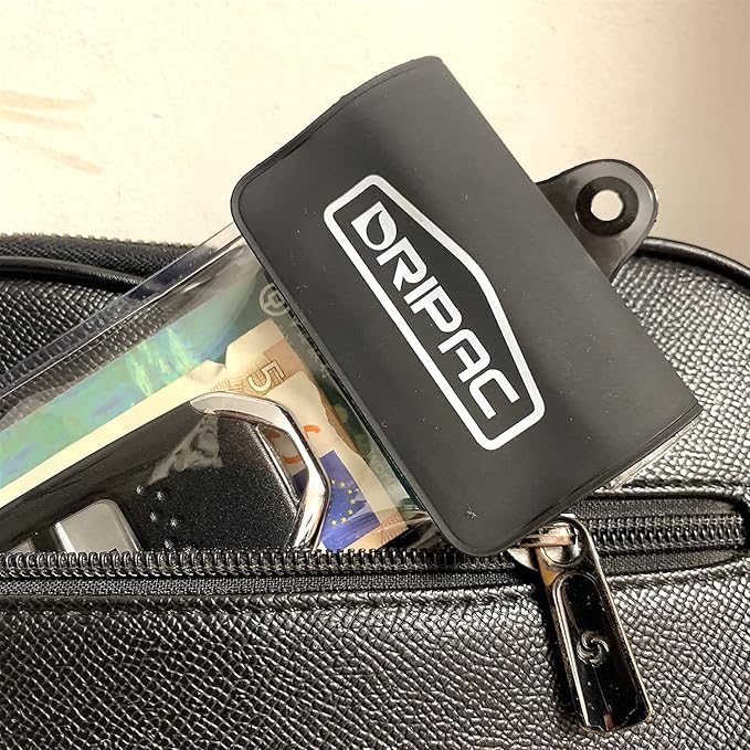 DRIPAC Waterproof Car Key FOB Case Waterproof Wallet Waterproof Holder Pouch For Key ID Badge Credit Card Money（Black+White）