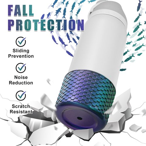 UBEEKOO Silicone Boot for Owala Water Bottle 32 oz, Anti-Slip Protective Sleeve for Owala FreeSip 32 oz, Bottom Bumper Protector for Owala Accessories,Mermaid Jungle Green