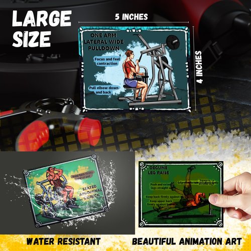 OrangeX Lenticular Workout Cards – Holographic Animated Exercise Guide for 6 Major Muscle Groups, with Tips, Challenges & Beginner-Friendly Weight Training Breakdown