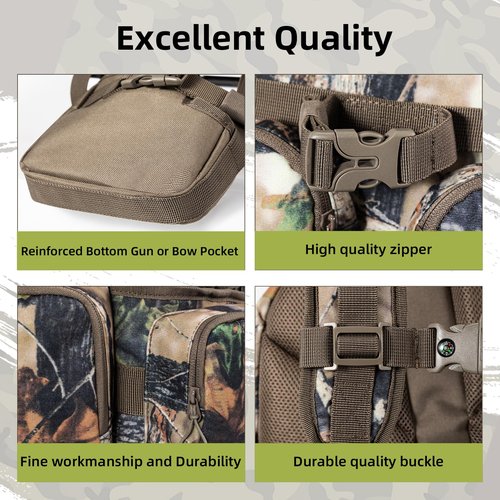 ALLBLESSED hunting backpack for men Waterproof Camo Pack Hunting gifts for men gear Hunting Day Pack-BlessedBark-35L