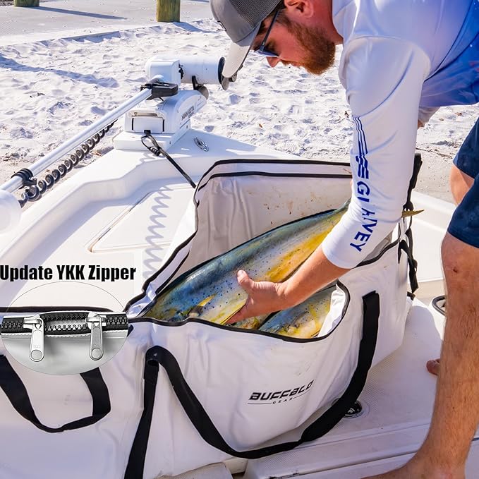 Buffalo Gear Insulated Fish Cooler 60in 71in 116in Large Kill Bag - Portable Waterproof, Keeps Ice-cold More Than 24 Hours
