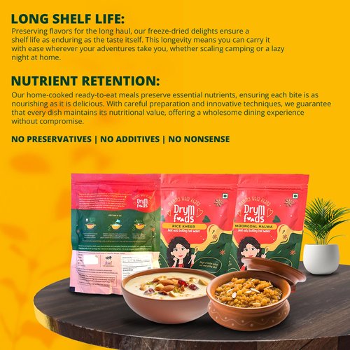 Moongdal Halwa & Rice Kheer | Pack of 6 Sweet Dessert Combo | The DryM Foods Nutritious Yummy Homemade Indian Food | Ready to Eat Meals | Quick & Easy to Make Instant Wholesome Goodness
