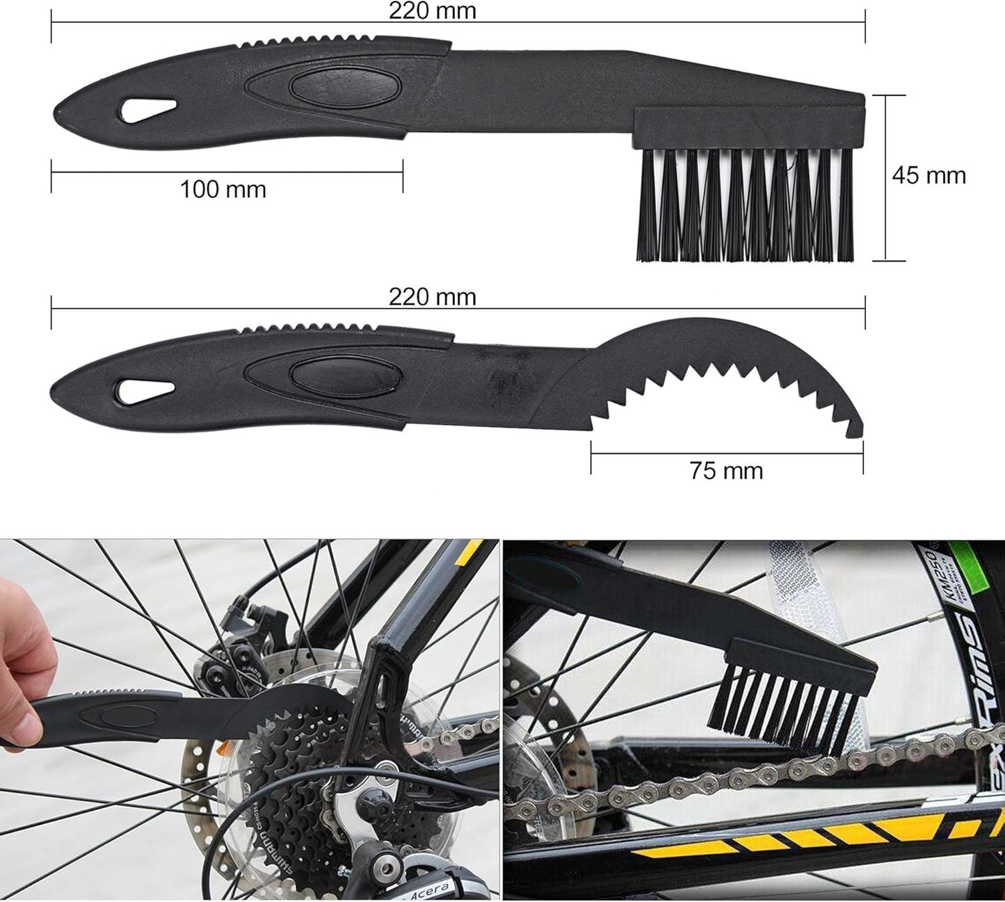 Oumers Bicycle Clean Brush Kit, 10pcs Motorcycle Bike Chain Cleaning Tools Make Chain/Crank/Tire/Sprocket Cycling Corner Stain Dirt Clean, Durable/Practical fit All Bike