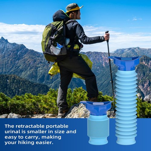 Pee Bottles for Men, Adjustable Emergency Urinal 750ml, Car Pee Bottle for Men and Women, Portable Toilet for Car, Shrinkable Personal Mobile Toilet,Urine Bottle, Travelling, Traffic Jams & Hiking