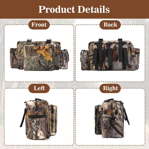 Front Storage Bag,Hunting Fanny Pack,Tree Stand Accessories for Hunting,Multiple Pockets Hunting Fanny Pack,Works with Climbing or Ladder Stands