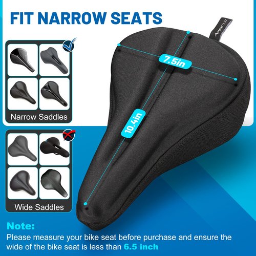 APECYC Gel Bike Seat Cover Bike Cushion Seat Extra Padding for Women & Men Comfort Bicycle Saddle Cushion for Mountain Cycling Spin Stationary Indoor Exercise Bikes