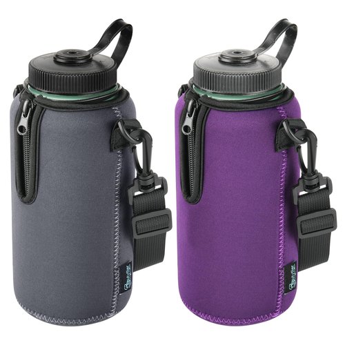 Beautyflier 2pcs Neoprene Water Bottle Sleeve Insulator Cooler, Compatible with 32oz Nalgene Water Bottle, Prevents Condensation, Insulates Beverages Bottle Holder Sleeve for Backpacking, Hiking, Gym