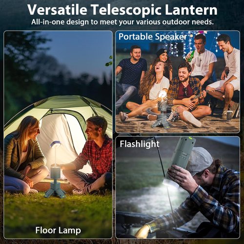 Yoobao Camping Lantern Rechargeable, 14000mAh Battery Operated, Outdoor Telescopic Camping Tent Lights, 5 Light Modes, Magnetic Base, LED Flashlight Camping Essentials for Camping, Hiking, Emergency