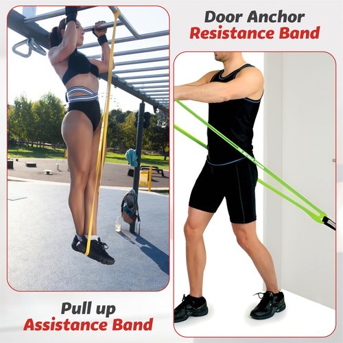 Resistance Pull Up Assist Bands for Workout, Weightlifting, Bodybuilding, Crossfit, Yoga, Pilates, Swimming, Running, Biking