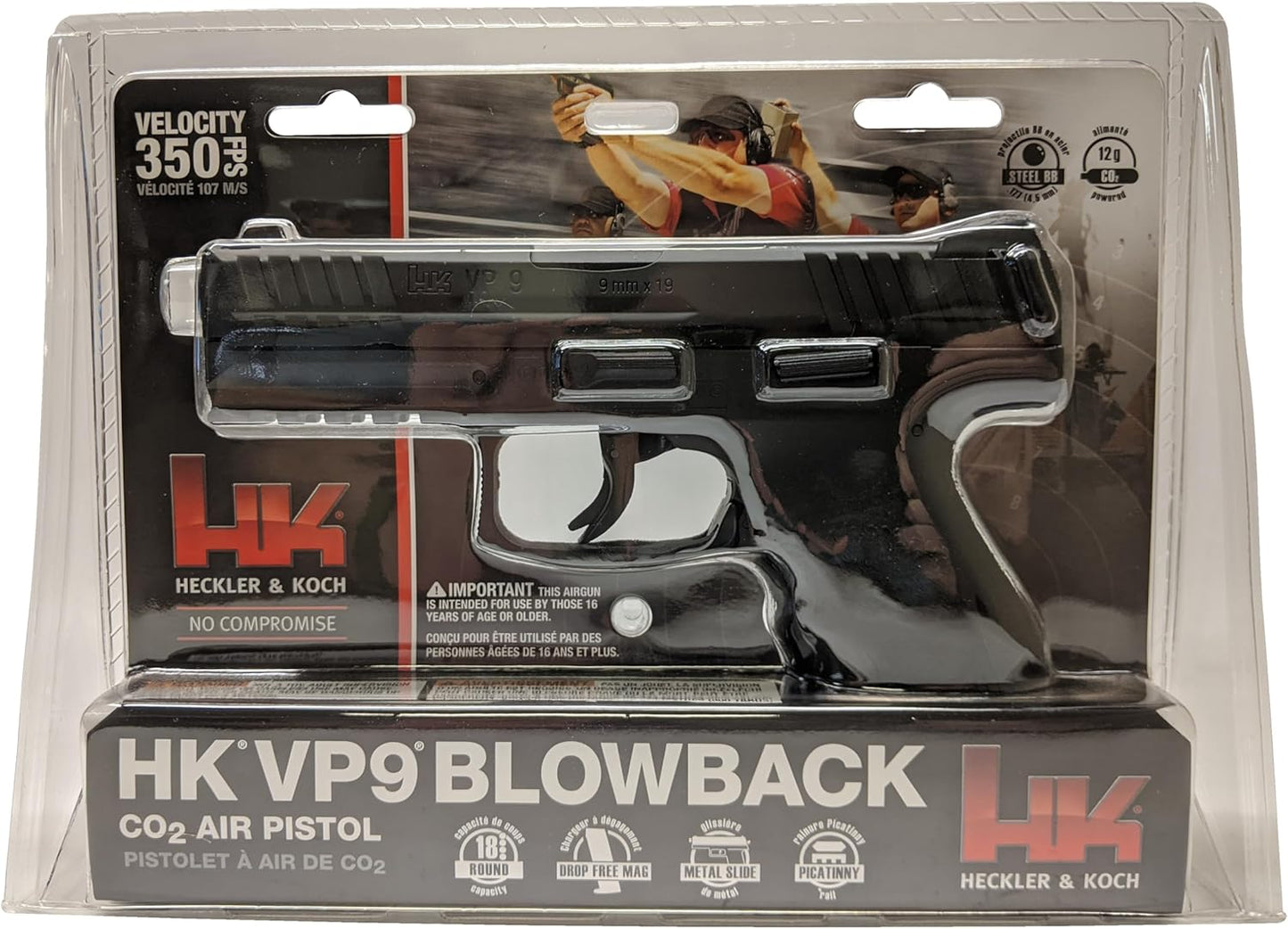Umarex HK Heckler & Koch VP9 Blowback .177 Caliber BB Gun Air Pistol, HK VP9 Air Pistol